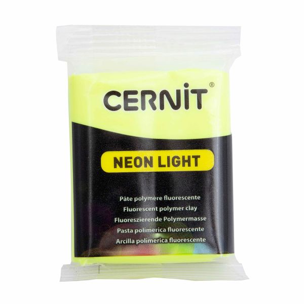 Полимерная глина запекаемая Cernit Neon неоновый, 56 г, 700 неон-жёлтый