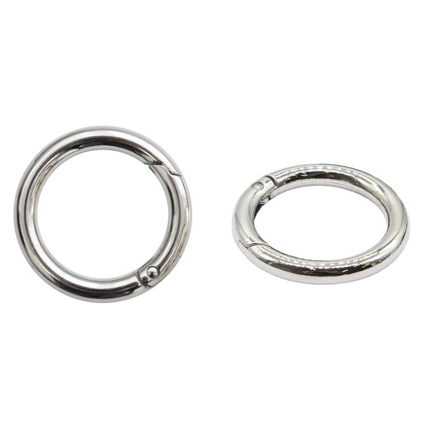 Карабин металл кольцо 31 мм (42х42 мм), никель, 10 шт
