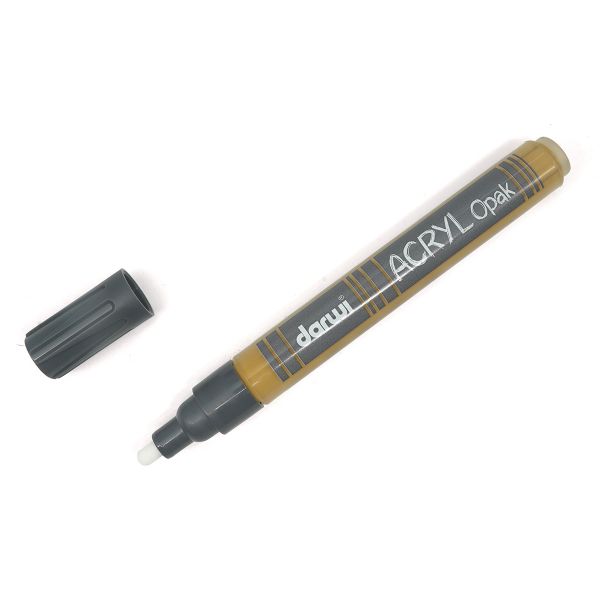 Маркер акриловый Darwi OPAK, 3мм (укрывистый) (746 желтая охра) DA0220013