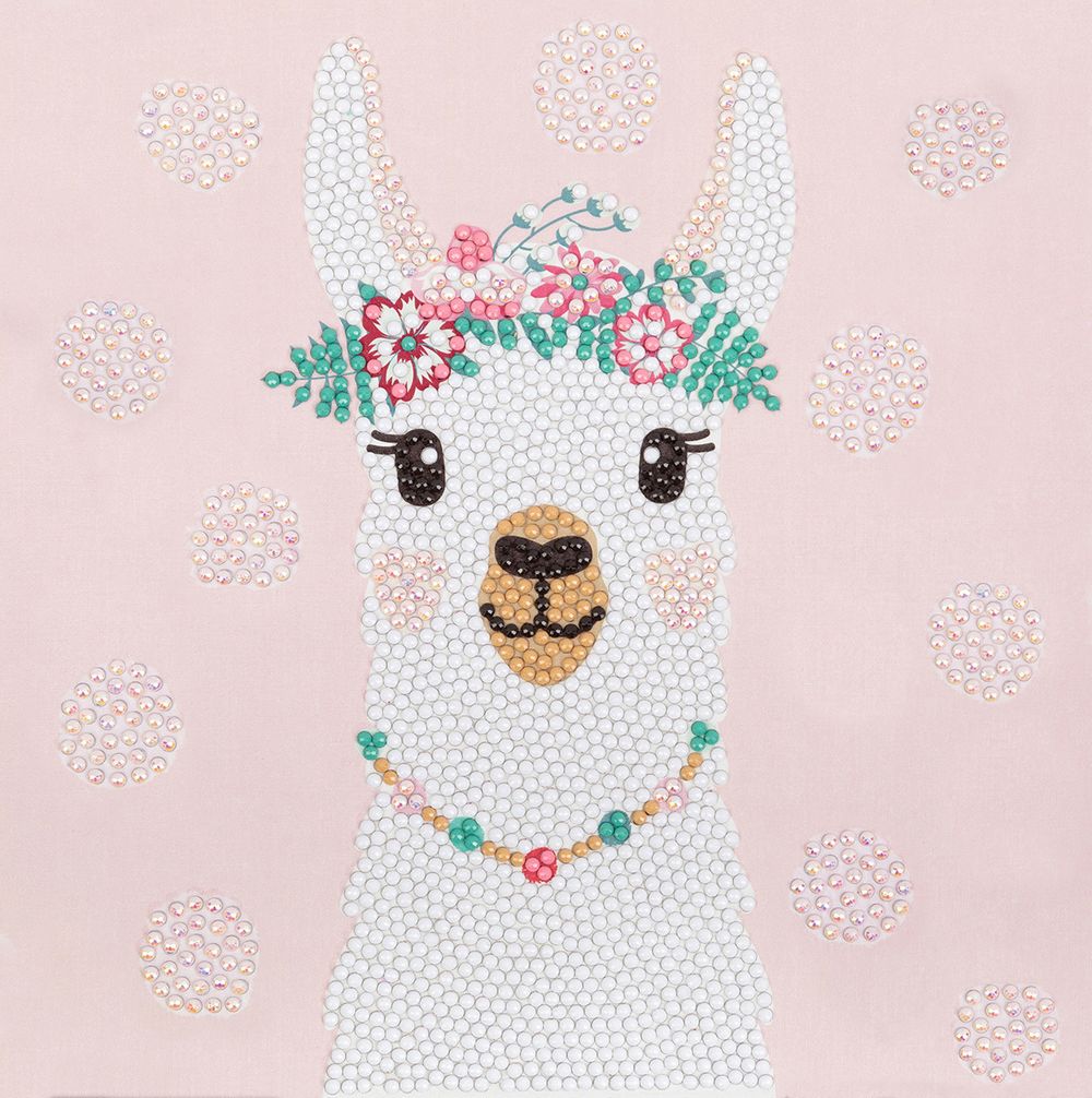 Алмазная (кристальная) мозаика Фрея, постер Лама, 20х20 см