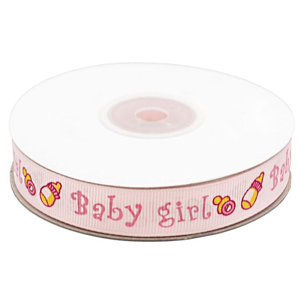 Лента репсовая (в рубчик) 15.0 мм / 22.86±1 метров, Baby-girl, S090778
