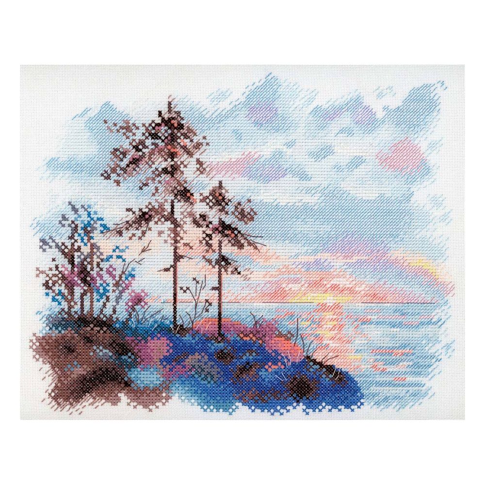 Набор для вышивания нитками МП Студия, Закаты Карелии 20х25см
