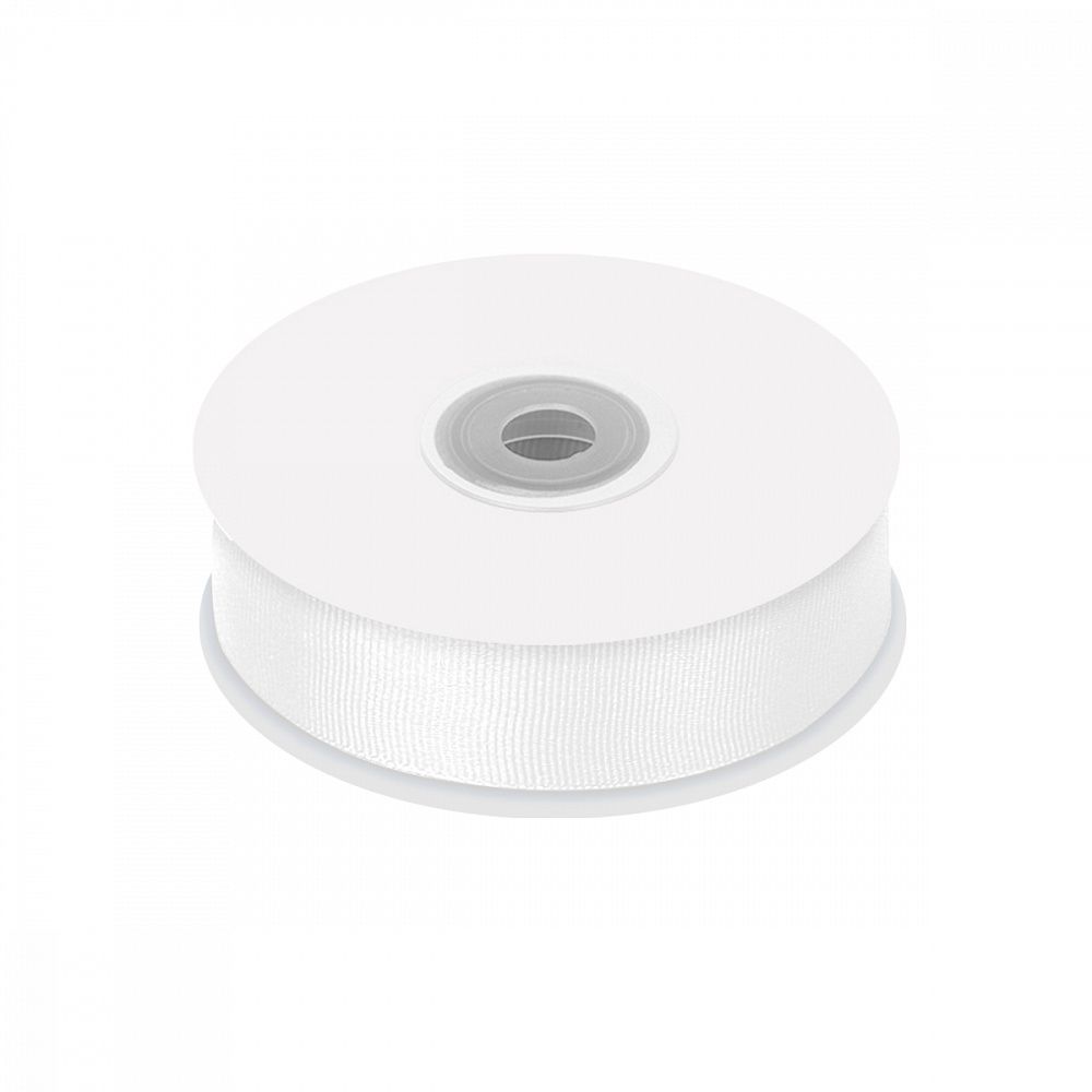 Лента репсовая (в рубчик) 25.0 мм, цв. 029 белый For Hobby, уп. 22.86м (±1м)