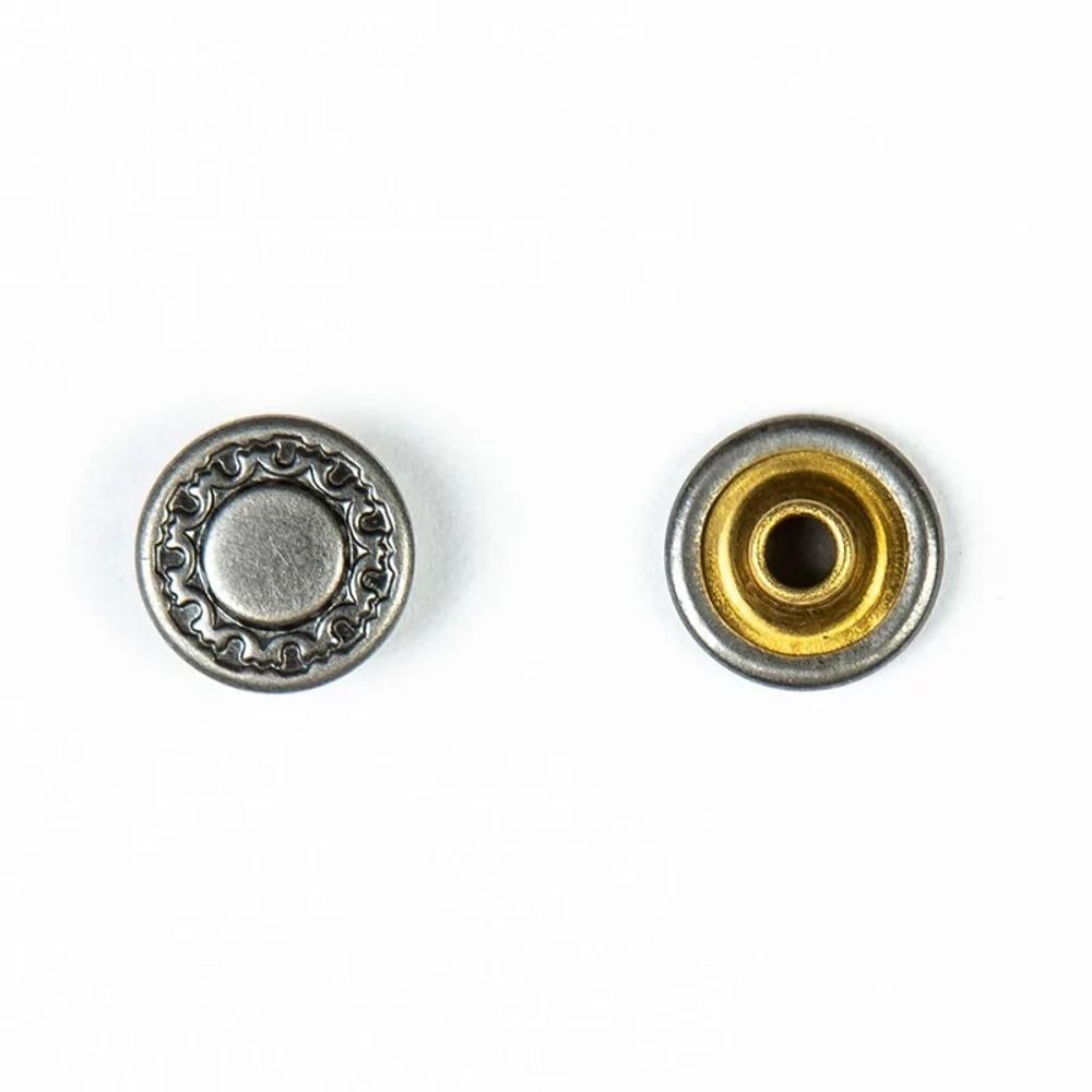 Хольнитены джинсовые ⌀9 мм Цветок цв.металл (без гвоздя), темное серебро, 53324, 100 шт