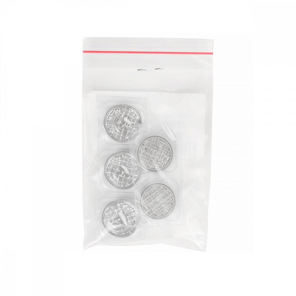 Пуговицы на ножке металлические 24L=15мм, С-MP06 цв.серебро, 5 шт