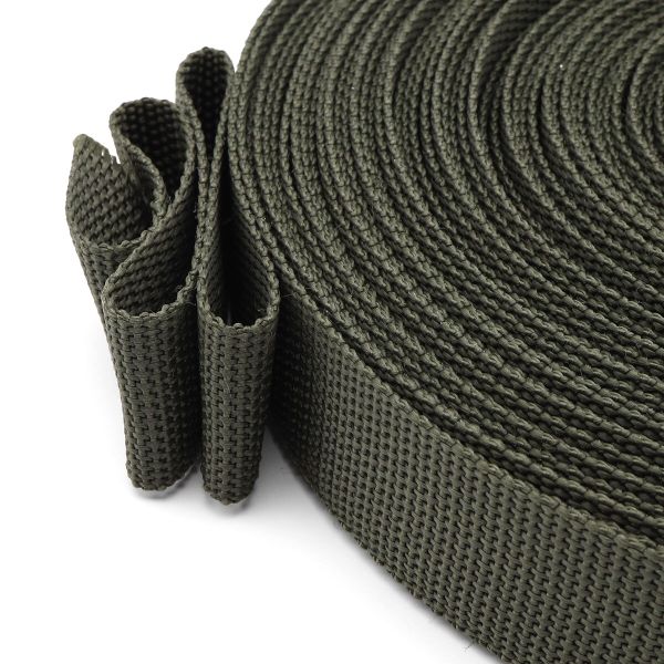 Стропа (ременная лента) 30 мм / 25 метров, толщ. 1.5 мм, [16.5 г/пог.м], 100% п/п, цв.хаки, 4130