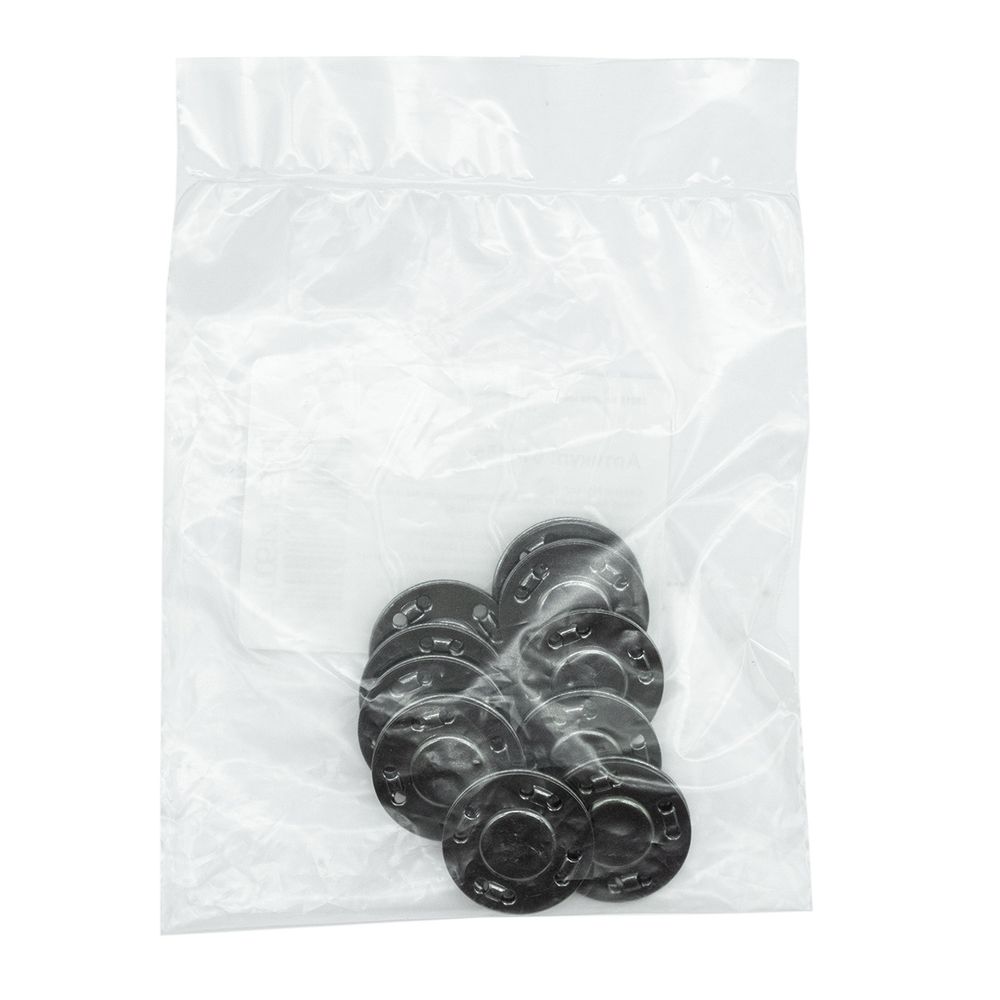 Кнопка магнитная металл пришивная ⌀20.0 мм, чер/никель, 10 шт, BIG