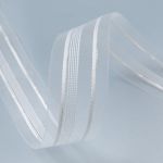 Лента (тесьма) шторная: сборка бантовая (1:3) 40 мм / 50 метров, прозрачный, Blitz T795B