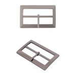 Пряжка ременная металл 50 мм, прямоугольная, олово (чер.никель), MB-155