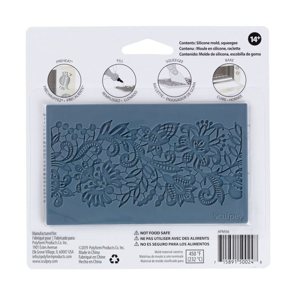 Форма силиконовая для слепков Sculpey Silicone Bakeable Mold-Lace, Sculpey APM56