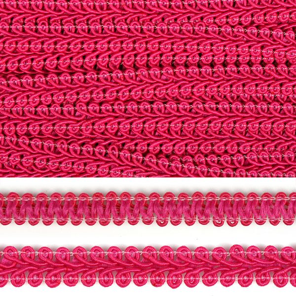 Тесьма в стиле шанель плетеная шир.12мм 0384-0016 цв.130 малиновый уп.18.28м