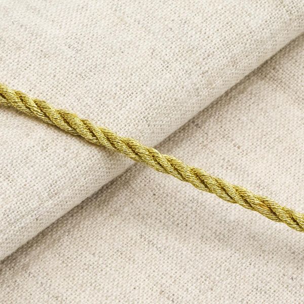 Шнур витой ⌀3.0 мм / 50 метров, металлизированный, золото