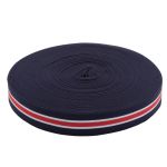 Резинка тканая 37.0 мм / 25 метров, т.синий/белый/красный