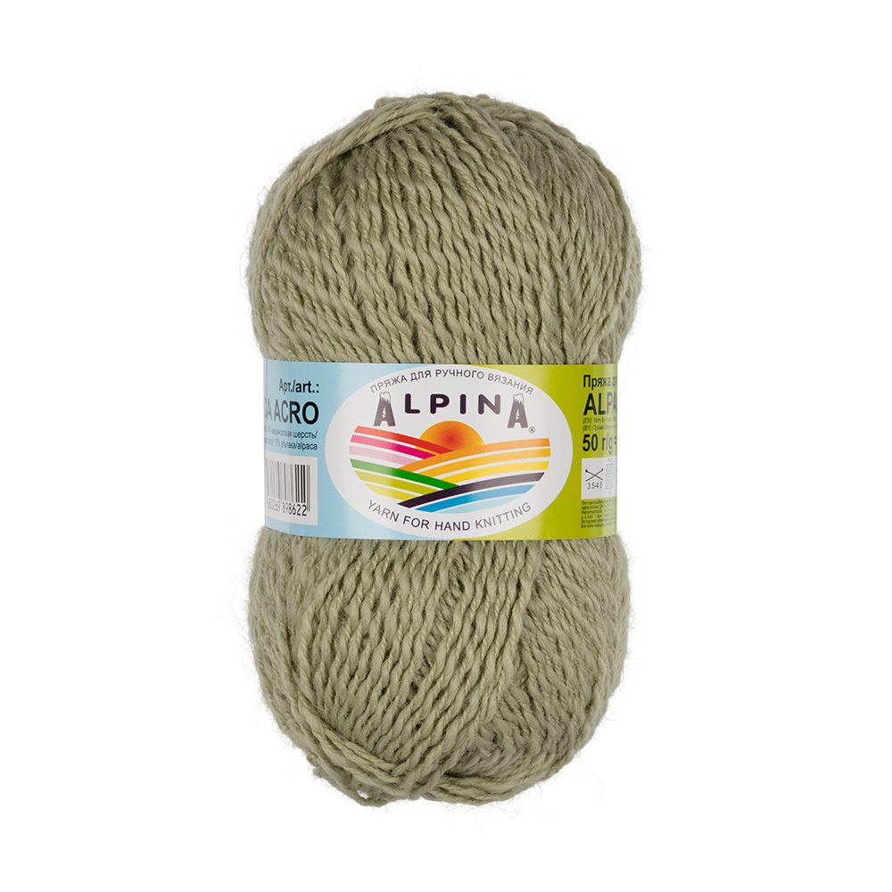 Пряжа Alpina Alpaca Acro / уп.4 мот. по 50г, 150м, 04 св.зеленый