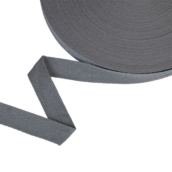 Тесьма (лента) киперная (100 х/б) 20 мм / 50 метров, серый/grey, Gamma TCT-20