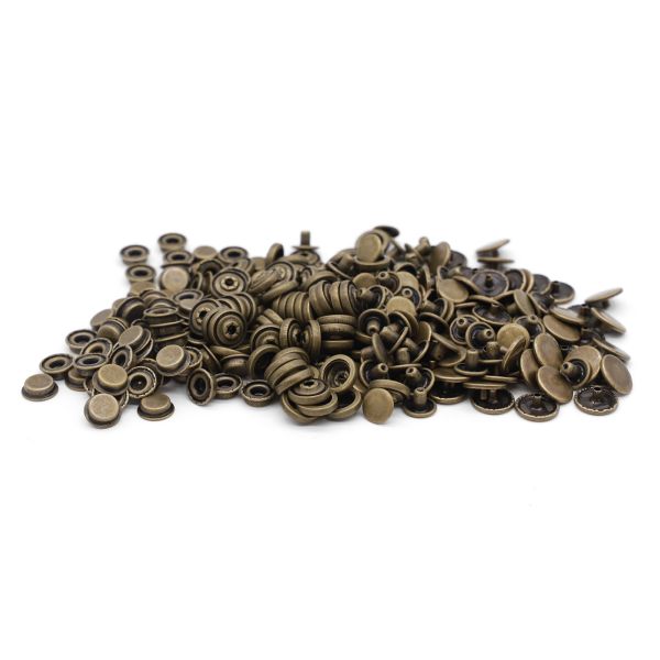 Кнопка Дельта (O-образная) ⌀15/15 мм, ≈72 шт, МЕТАЛЛ, антик, NEW STAR