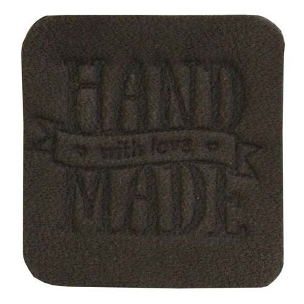 Термоаппликация из кожи Hand Made 3х3см, 100% кожа, 42 темно-коричневый