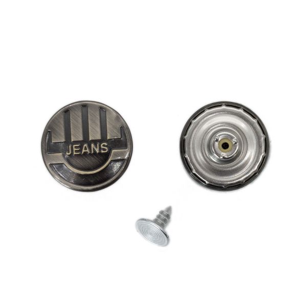Пуговицы джинсовые ⌀20 мм, фиксированная ножка, черный никель, 21NB-0612, 50 шт