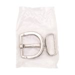 Пряжка + шлевка металл 38 мм, 1 уп (1+1 шт), серебро (никель), MB-2203