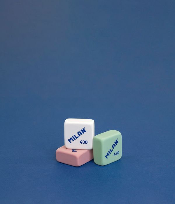 Ластик квадратный 430 2.8х2.8х1.3 см, 30 шт, ассорти CMM430, Milan