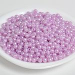 Бусины пластик (перламутр) ⌀4 мм, цв.092 сиреневый уп.50г (1500 шт), Magic4Hobby