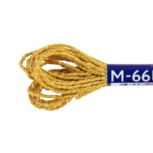 Мулине Gamma металлик NM 12 мотков по 6 метров, M-66 желтый/серебристый, Gamma MOULINE