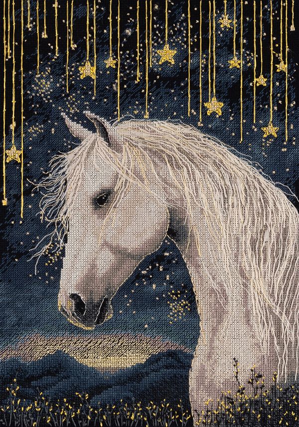 Набор для вышивания нитками Panna J-7537, Под звездным небом, 21х30 см