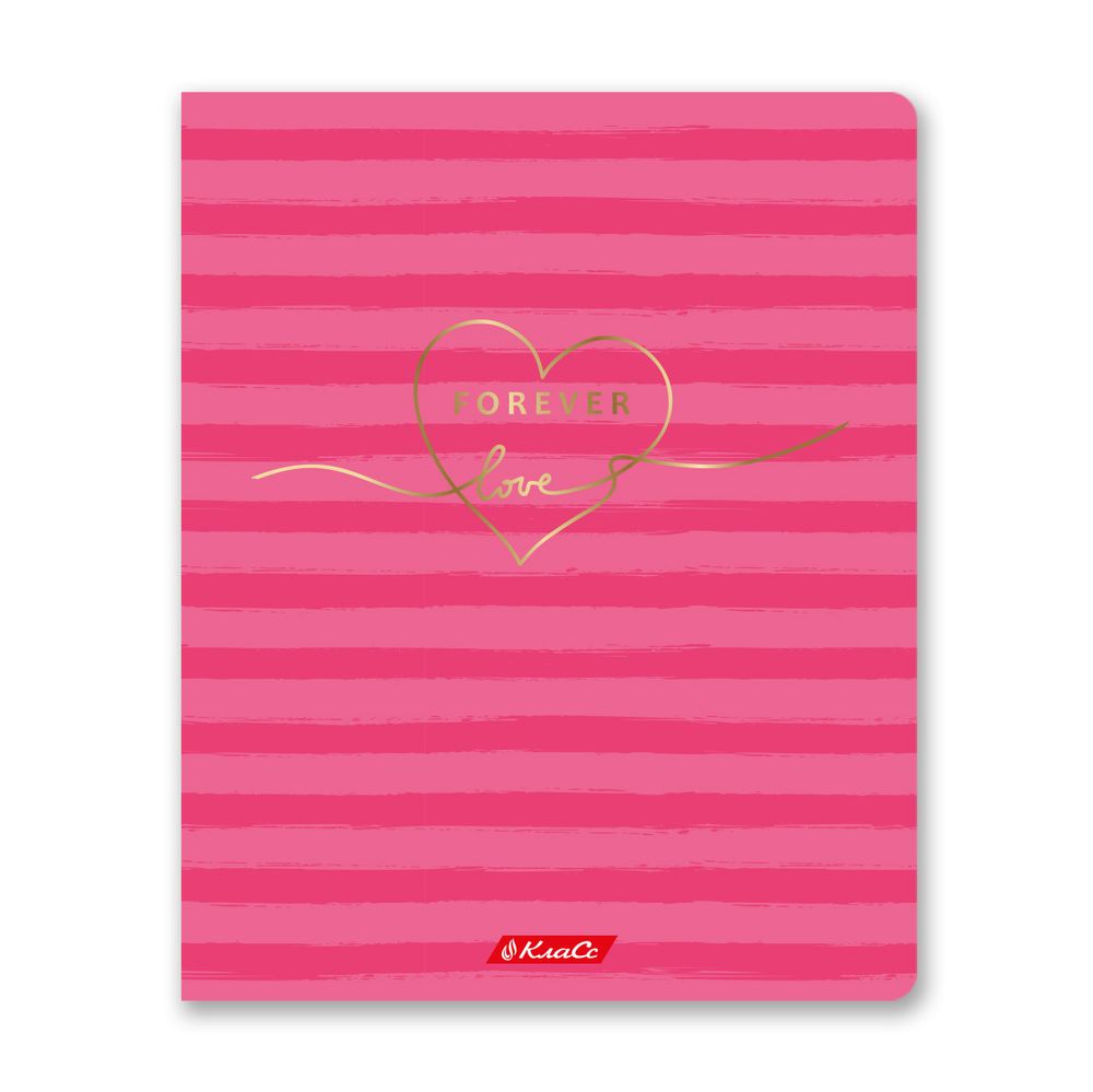 Тетрадь ученическая общая, тиснение фольгой A5+ 48 л. на скобе 65 г/м², белизна 100%, 10 шт, линия в термоусадочной пленке, 000311 My Love, Светоч 48ТСК5_6_3_2