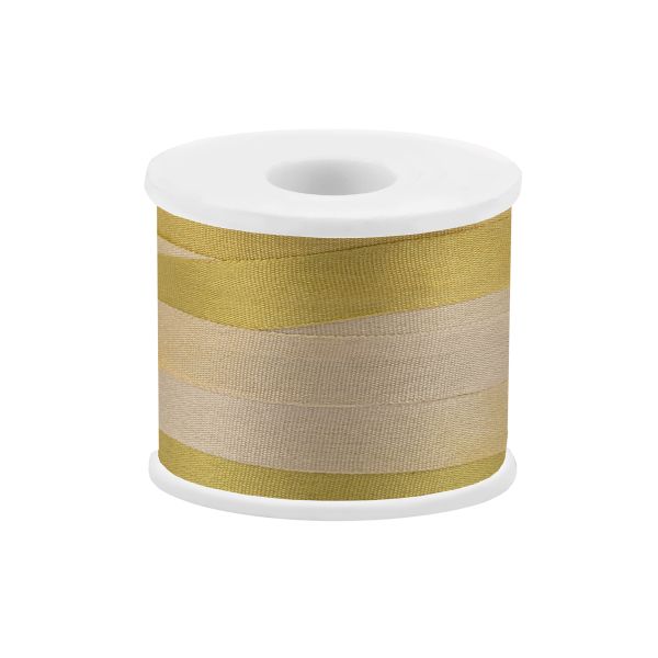 Лента (тесьма) шелковая 7.0 мм / 45.5±0.5 метров, M024 серо-зеленый/зеленый, Gamma SRM-7