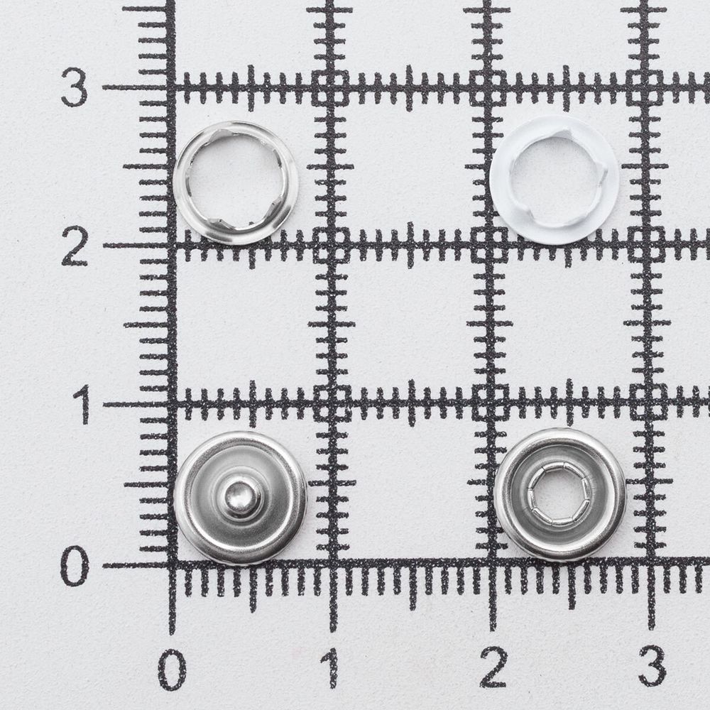 Кнопка рубашечная (джерси) открытая ⌀7.8 мм, ≈1440 шт, МЕТАЛЛ, эмаль, цв.101 белый матовый, NEW STAR