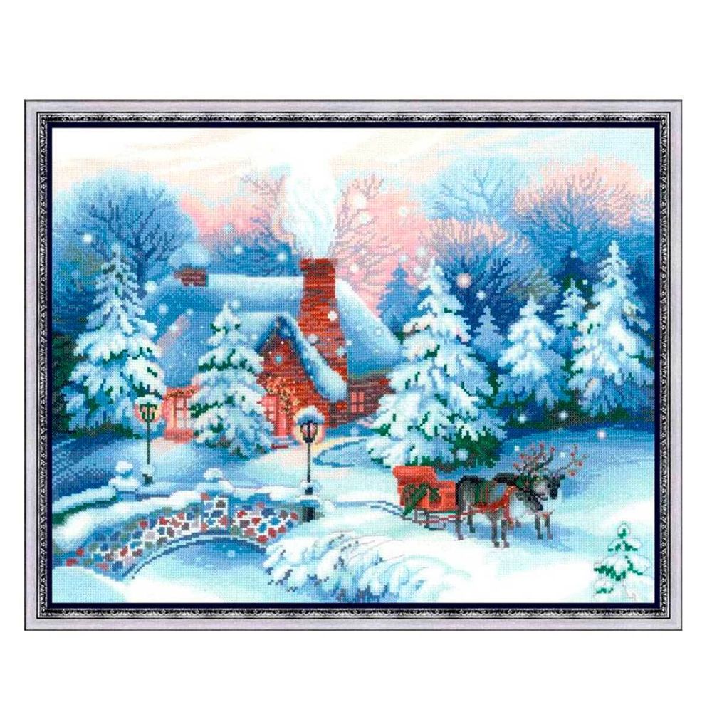 Набор для вышивания нитками Риолис, Накануне Рождества, 45х35 см