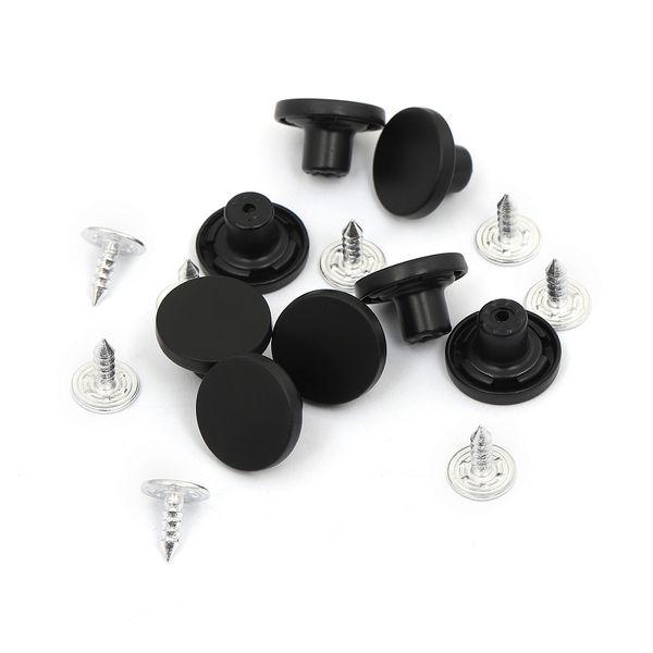 Пуговицы джинсовые ⌀15 мм, фиксированная ножка, металл, TBY-1356 черный матовый уп.20 шт