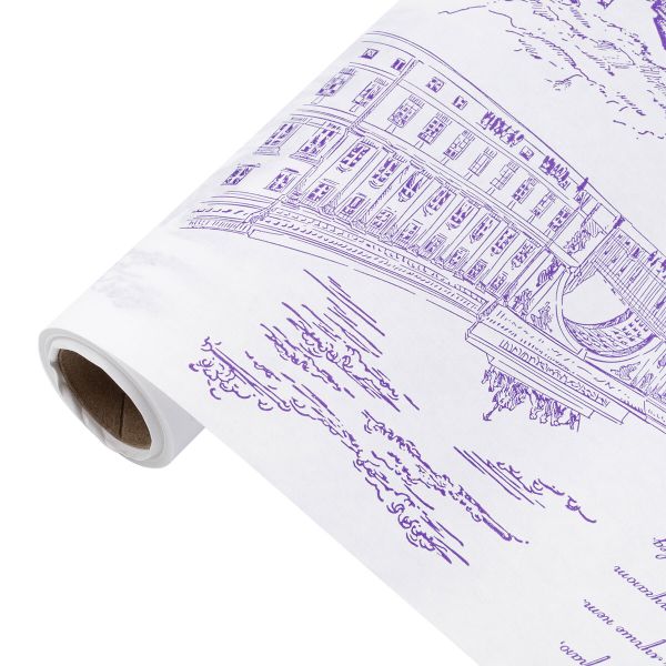 Бумага крафт 50 г/м², 70 см / 10 метров, белая, Россия Санкт-Петербург, фиолетовый, 105876