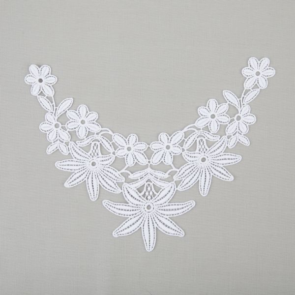 Пришивная кружевная вставка 170 мм, гипюр, 10 шт, Турция, белый, Gamma GIC-23-01