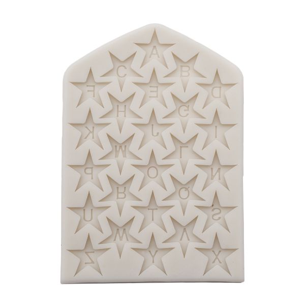 Молд силикон (для свечей, мыла, смолы, гипса) 11х15.5 см Буквы в звездах, 23618
