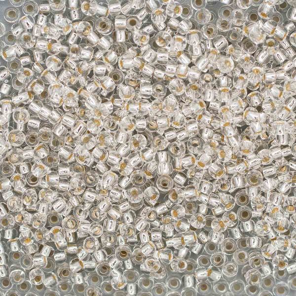 Бисер Preciosa прозрачный с серебр. центром, 10/0 (78102), круг.отв., 500 г