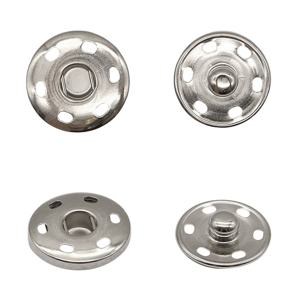 Кнопка пришивная металл ⌀21.0 мм, (никель), 20 шт