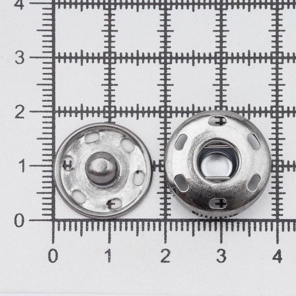 Кнопка пришивная металл ⌀19.0 мм, чер.никель, 20 шт, Г13975