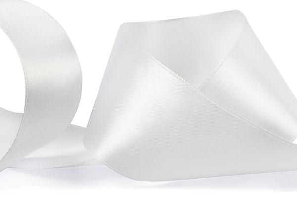 Лента атласная 1-сторонняя 50.0 мм / 33±2 метра, 001 белый, Gamma
