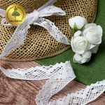 Кружево вязаное (тесьма) 30 мм / 10 метров, цв.02 белый, Kruzhevo