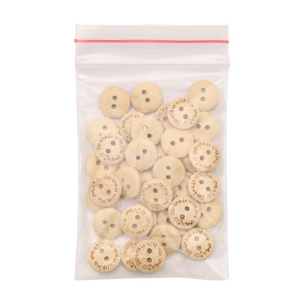 Пуговицы на 2 прокола Handmade 20L (12,5мм), дерево (Milk (молочный)), W21, 36 шт