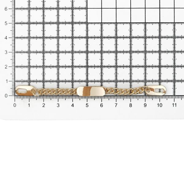 Вешалка-цепочка для одежды 102х8 мм, металл, золото цв.02, 10 шт, ГНУ360