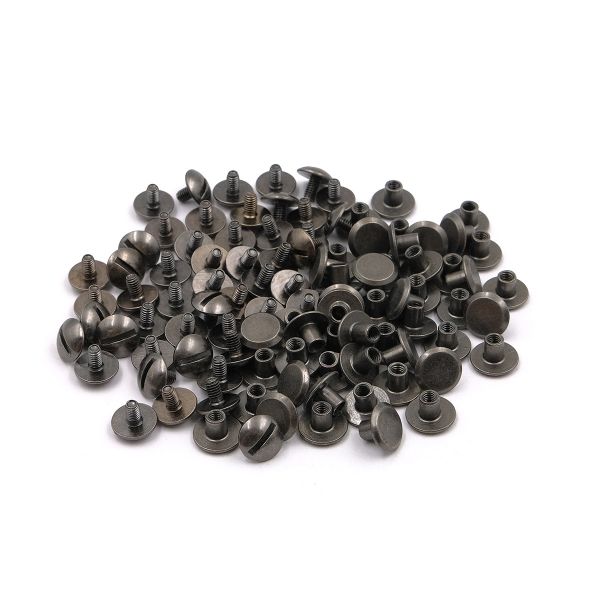 Винт кобурный металл ⌀9 мм, h5 мм, темное серебро, 50 шт