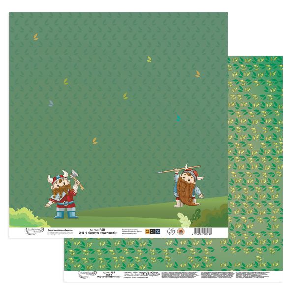 Бумага для скрапбукинга Характер нордический, 190 г/м², 30.5х30.5 см, 10 шт, 6, Mr.Painter PSR 2506