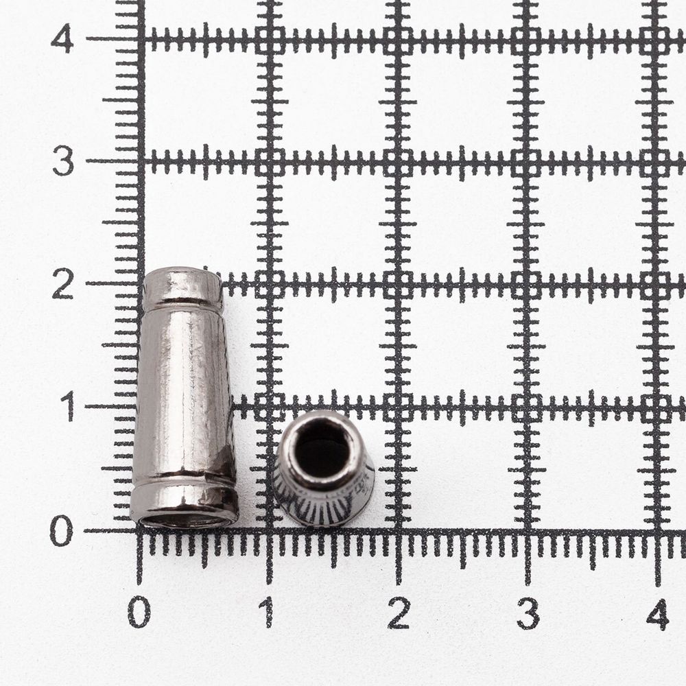 Наконечник для шнура металл колокол 20 мм (чер.никель), 20 шт