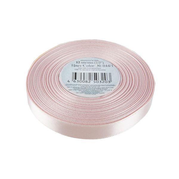 Лента атласная 1-сторонняя 12.0 мм / 33±2 метра, №044/1 св.сиреневый-розовый, Gamma