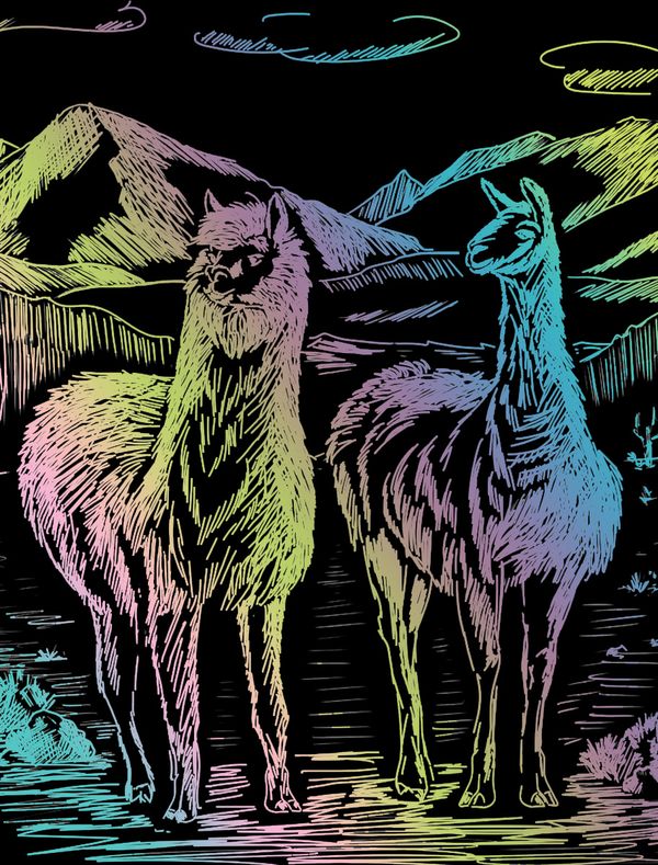 Набор для творчества Гравюра 20х25.5 см, №37 Ламы (мульти), Hobbius SGHK