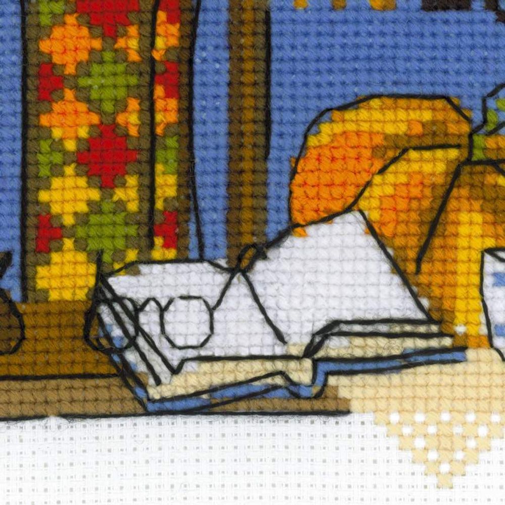 Набор для вышивания нитками Риолис, Осеннее окошко 15х21 см набор