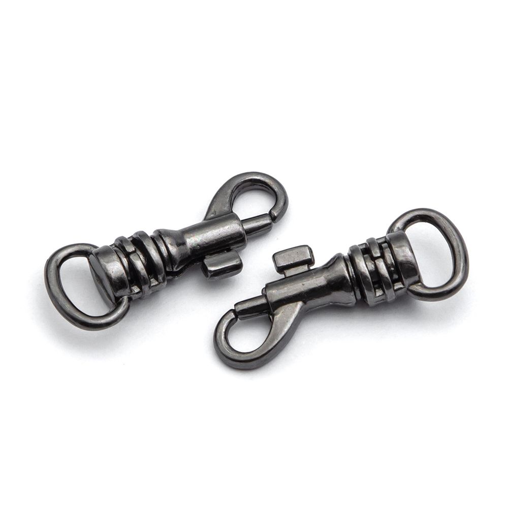 Карабин металл 07 мм (28х11 мм), чер.никель, 40 шт