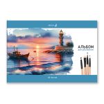 Альбом для рисования 100 г/м², A4 29.5х20.2 см, 48 л. на скобе 5 шт, 01717 Приоткрыв этюдник, Светоч А259